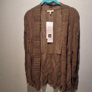 Eileen Fisher Lighweight Olive Open Front Cardigan Size Small
